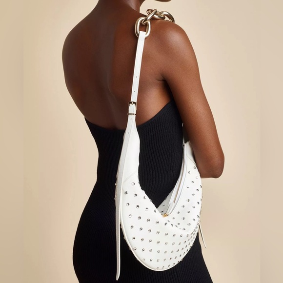 Khaite Alessia Studded Crescent Shoulder Bag - Picture 2 of 14